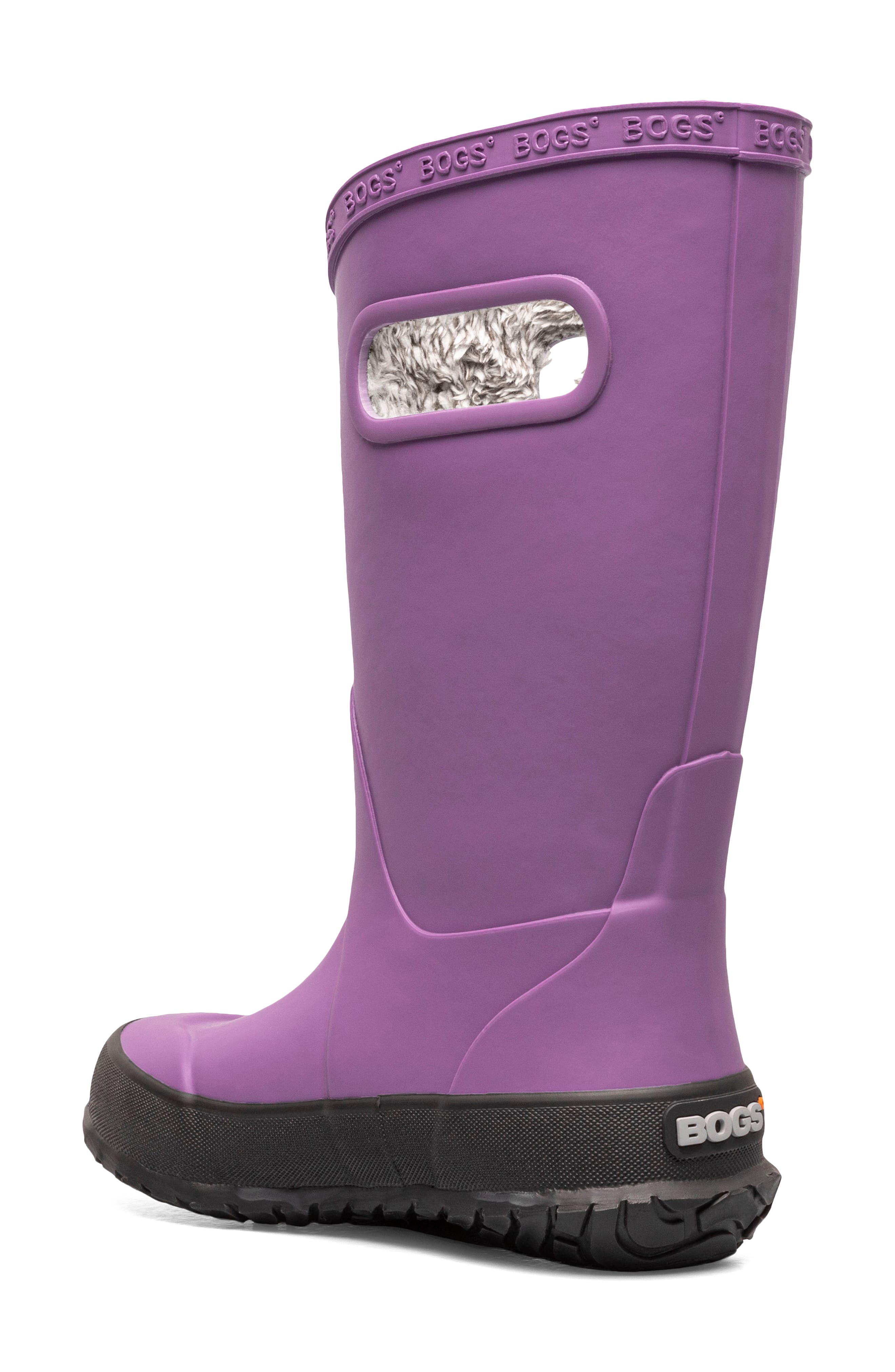 Plush Insulated Waterproof Rain Boot, Alternate, color, PURPLE