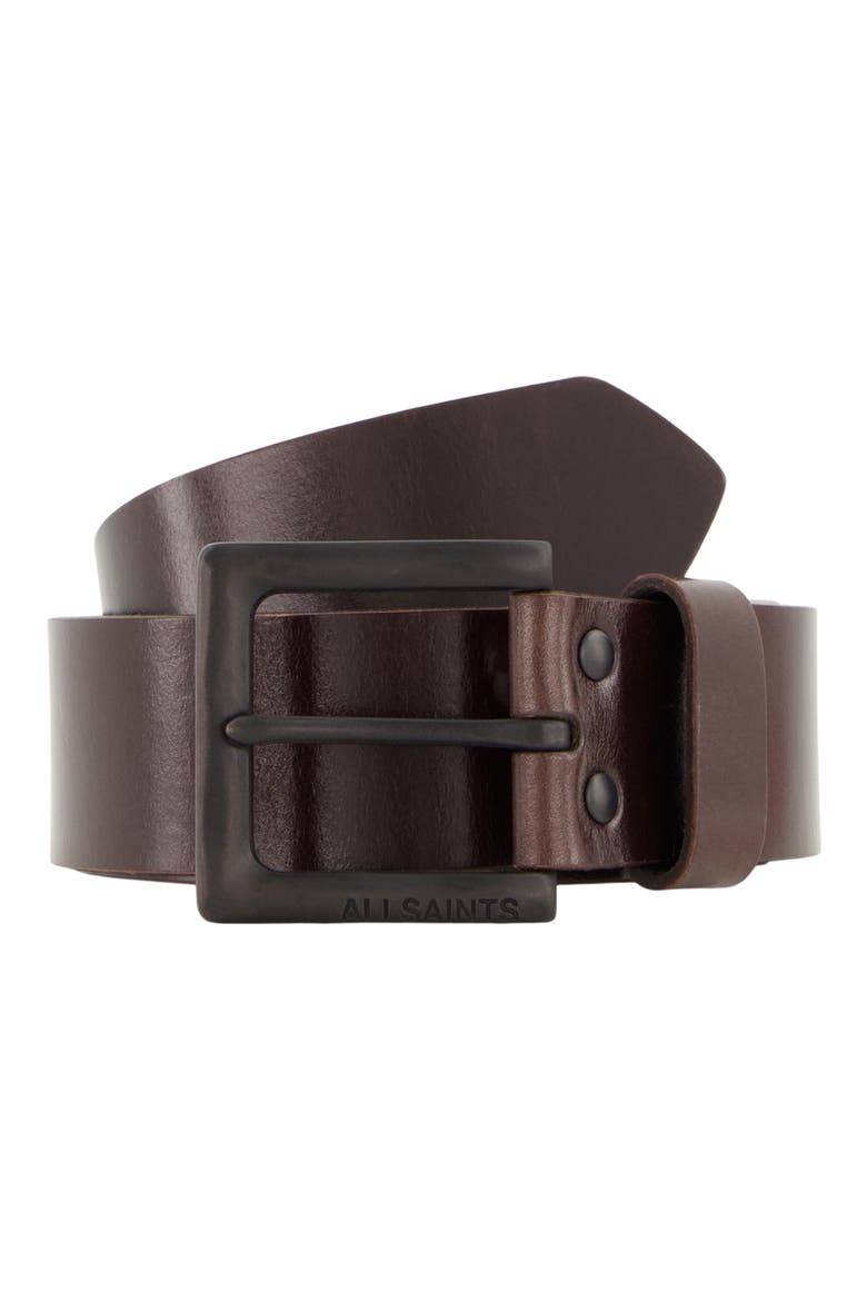 Solid Leather Belt, Alternate, color, BURNT UMBER