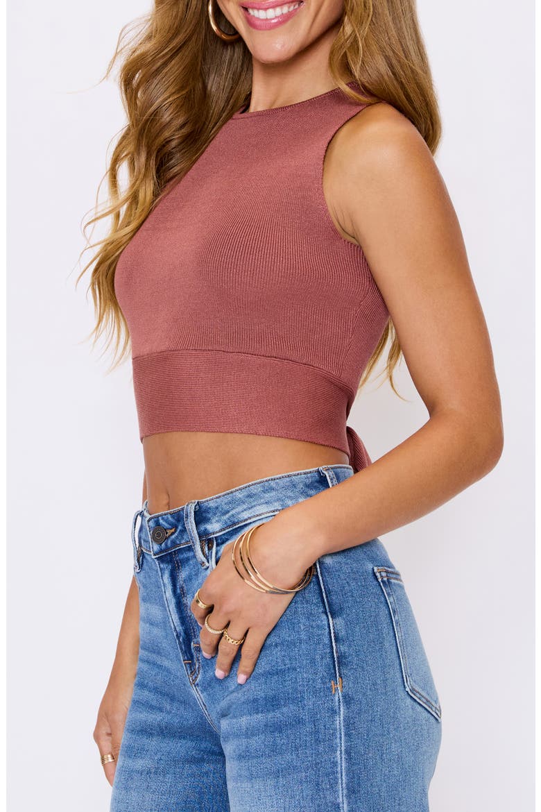 Colbie Tie Back Sweater Tank, Alternate, color, BROWN