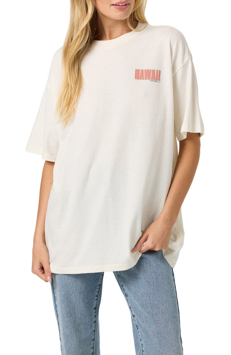 O'Neill Shaka Hawaii Graphic Oversized T-shirt, Main, color, Tofu