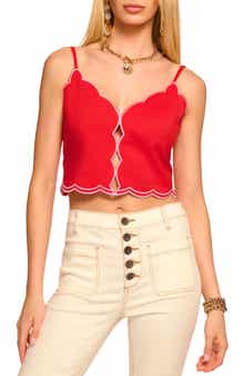 Ramy Brook Tilda Scallop Cotton Blend Crop Camisole