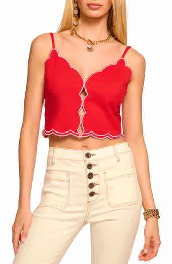 Ramy Brook Tilda Scallop Cotton Blend Crop Camisole