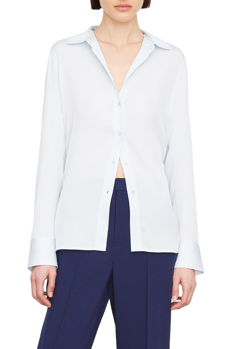 Vince Slim Fit Silk Blouse, Main, color, 