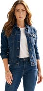 Roaman's Plus Size Classic Stretch Denim Jacket