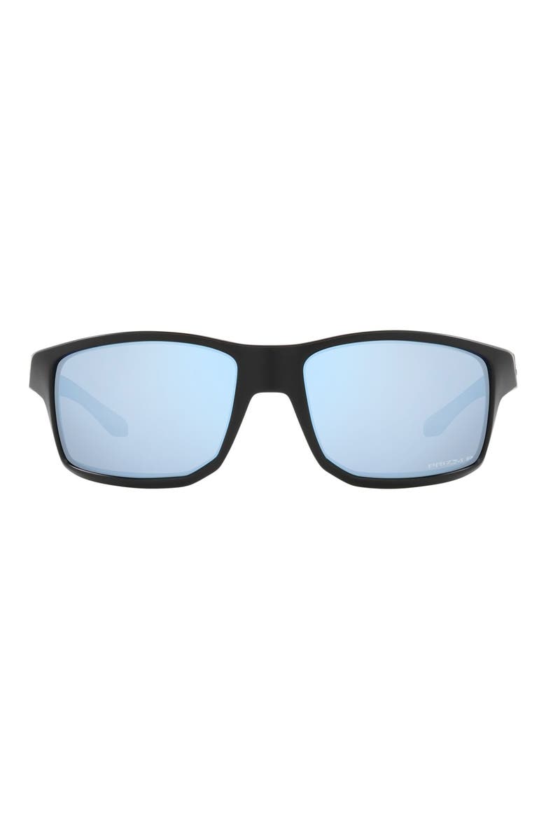 61mm Polarized Rectangle Sunglasses, Main, color, MATTE BLACK/ PRIZM DEEP WATER