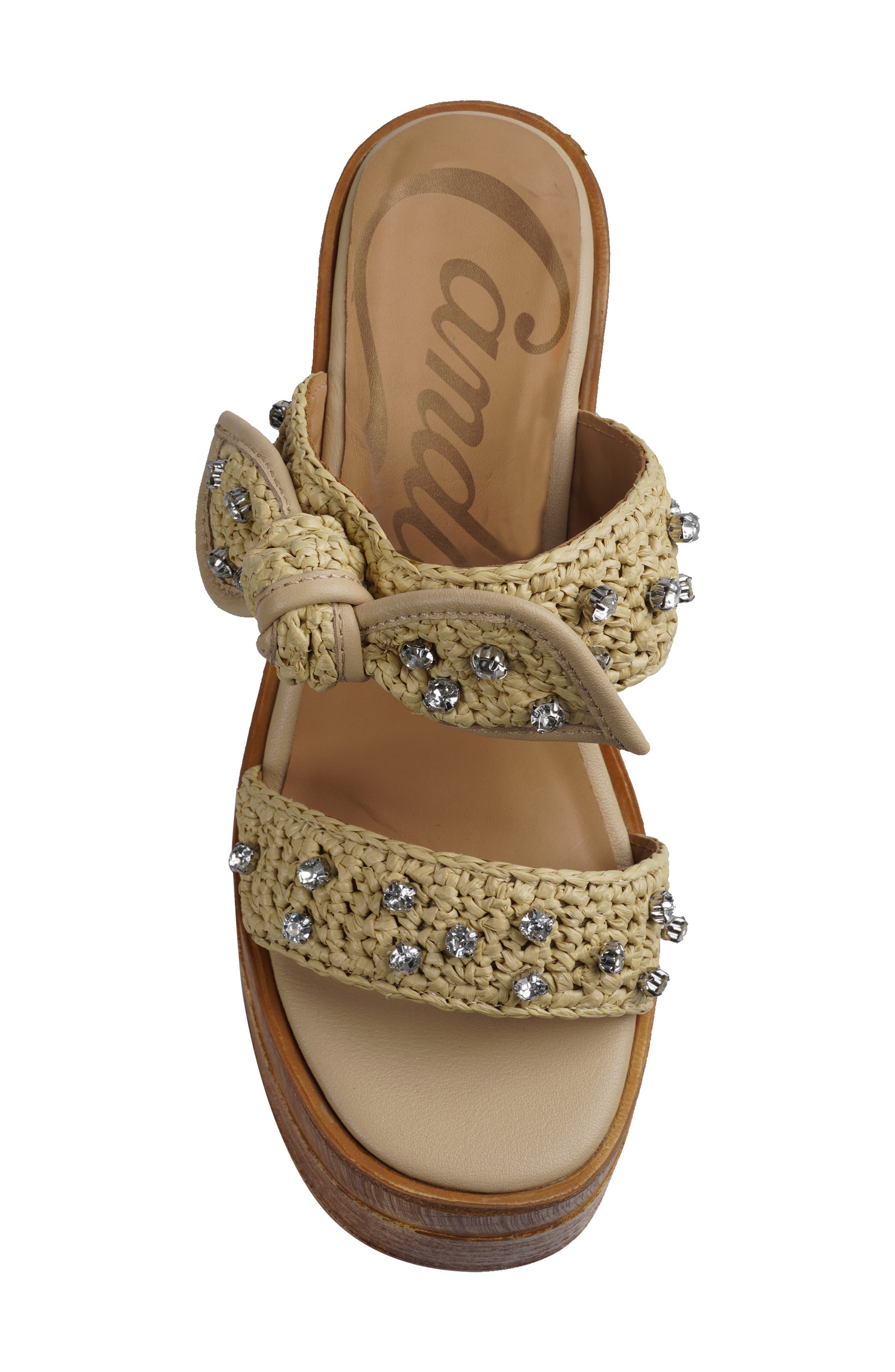 Candie
s Dimitra Platform Sandal, Alternate, color, Natural Raffia