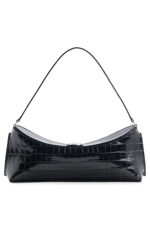 Jacquemus Le Calisson Crocodile-effect Leather Shoulder Bag In Black