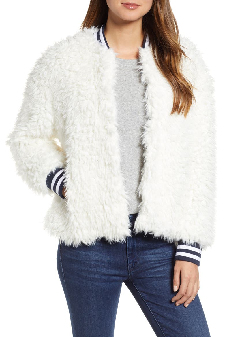 Chillout Faux Fur Jacket, Main, color, WHITE