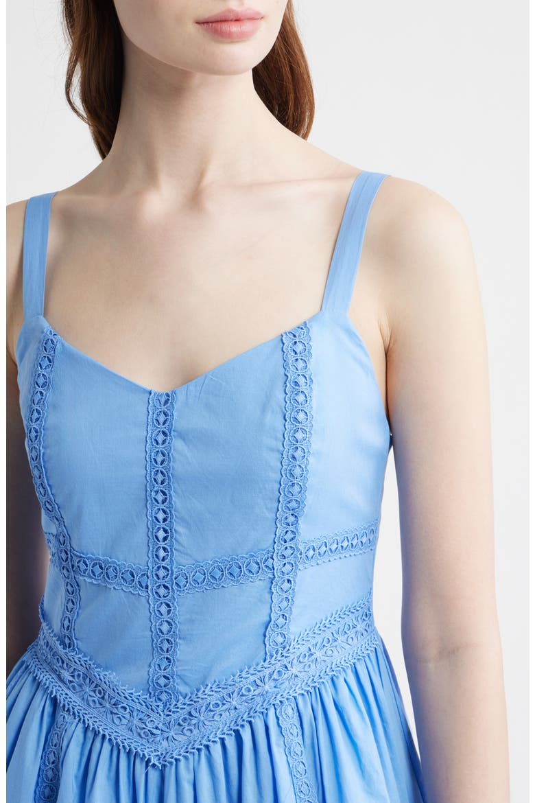 Lace Trim Sleeveless Maxi Dress, Alternate, color, BLUE