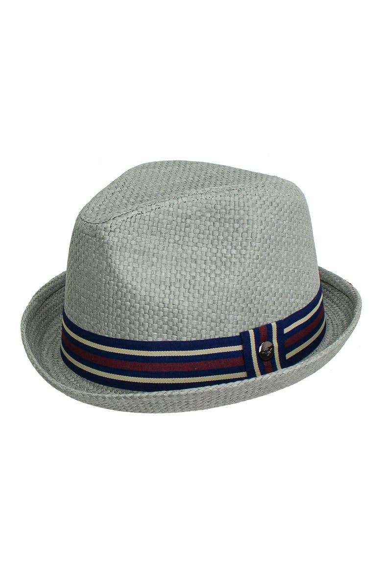 Depp Toyo Straw Fedora, Main, color, GREY