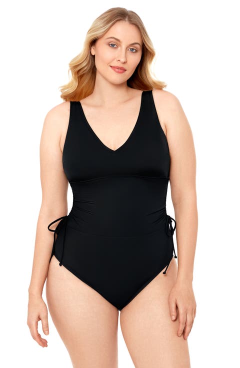 Cinched Adjustable One Piece Swimsuit
