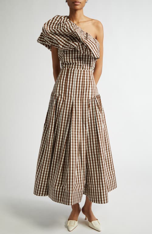 Lela Rose One-shoulder Top In Walnut
