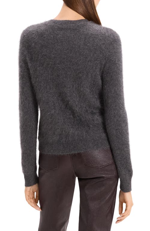Theory Brushed Crewneck Cardigan In Cashmere In Multi