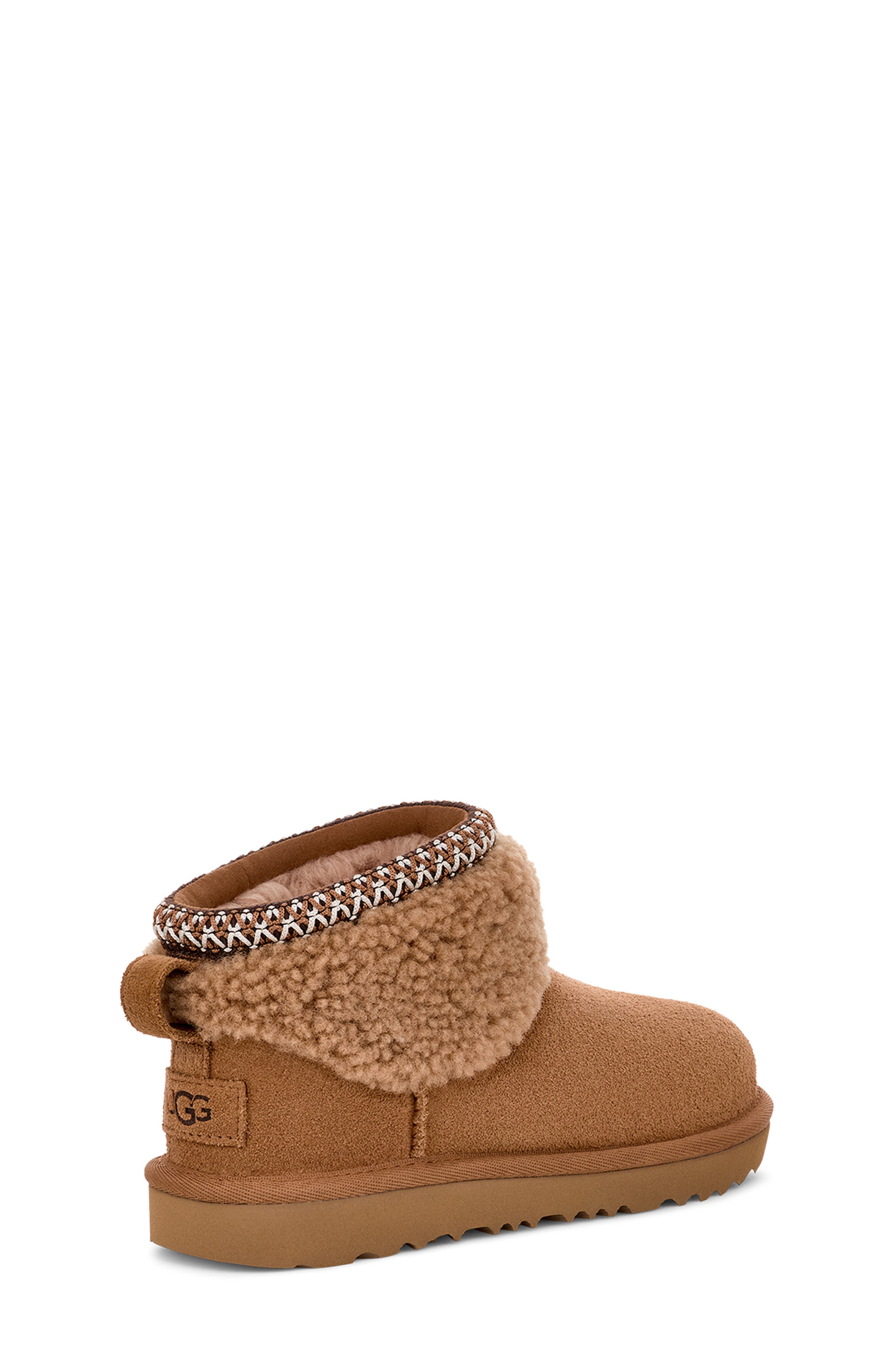 UGG<sup>®</sup> Kids' Classic Ultra Mini Max Curly Shearling Boot, Alternate, color, 