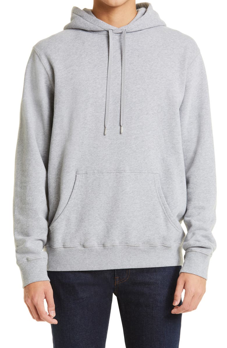 Sunspel Men's Cotton French Terry Hoodie, Main, color, Grey Melange