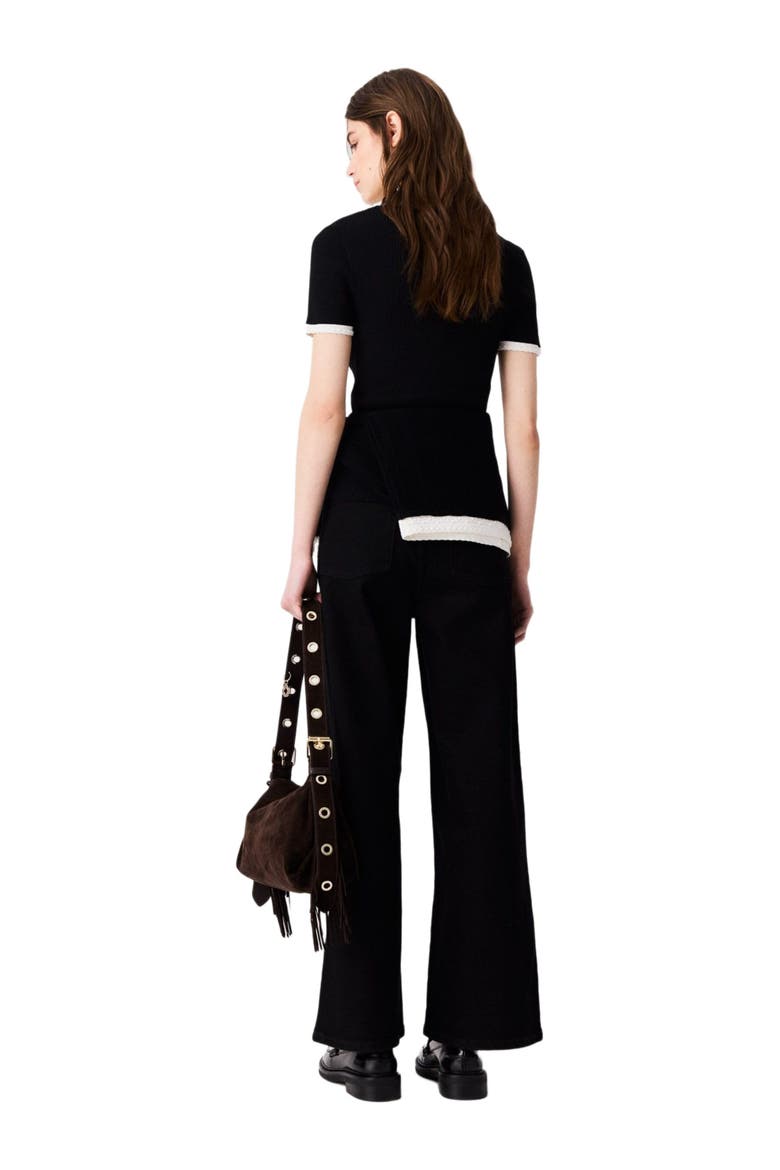 Short-sleeved polo shirt, Alternate, color, Black