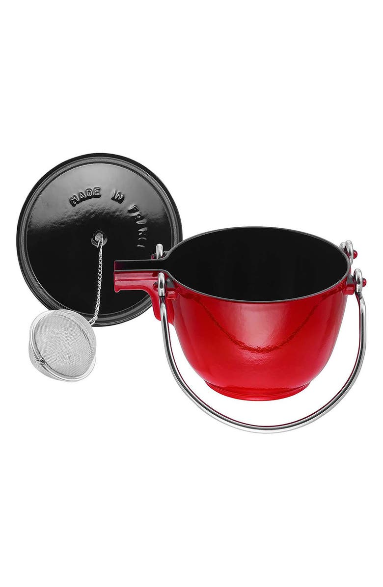 Staub 1-Quart Enameled Cast Iron Tea Kettle, Alternate, color, Cherry