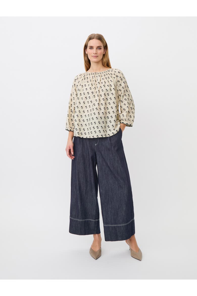 Boat Neck Gathered Blouse, Alternate, color, Olivine