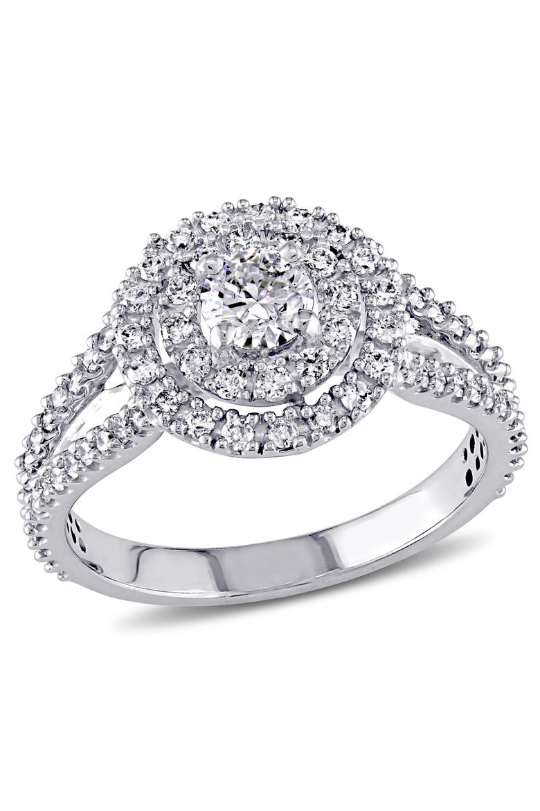 Diamond Double Halo Ring 14k, Main, color, 14K White Gold
