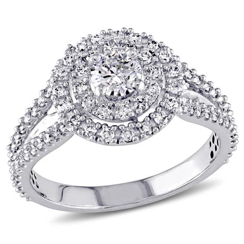 Diamond Double Halo Ring 14k
