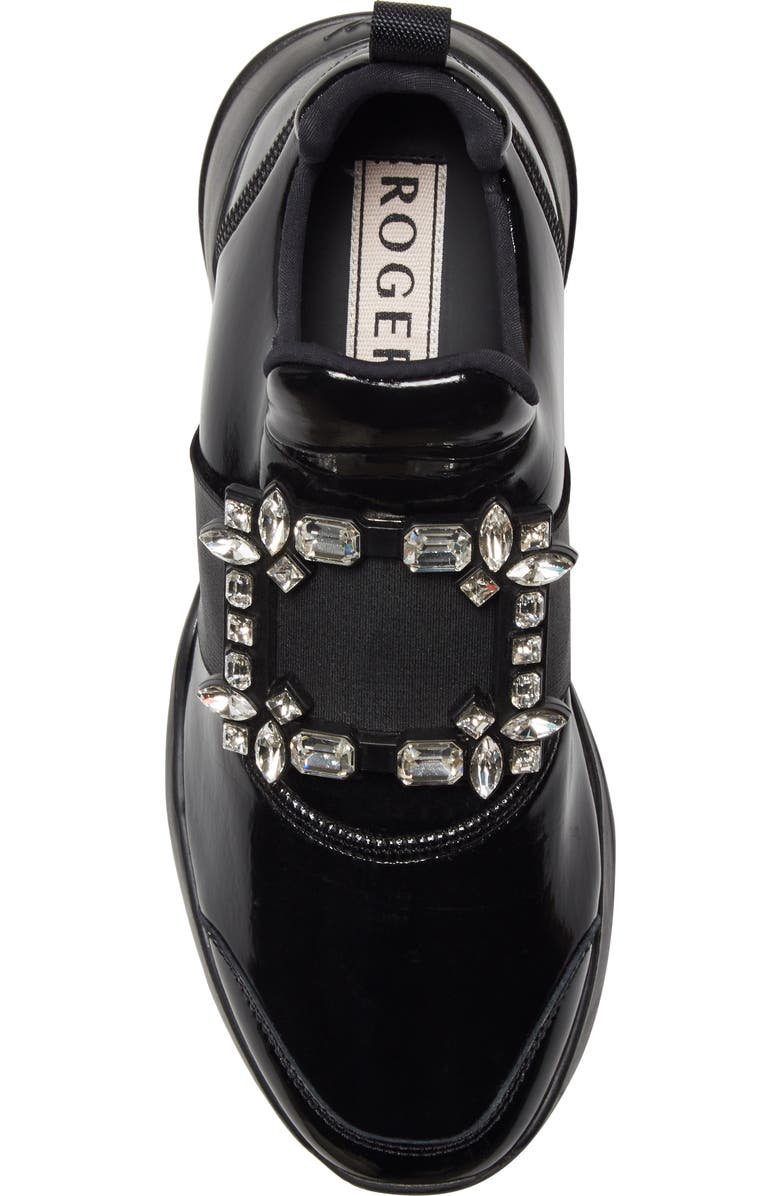 Roger Vivier Viv Crystal Buckle Slip-On Sneaker, Alternate, color,