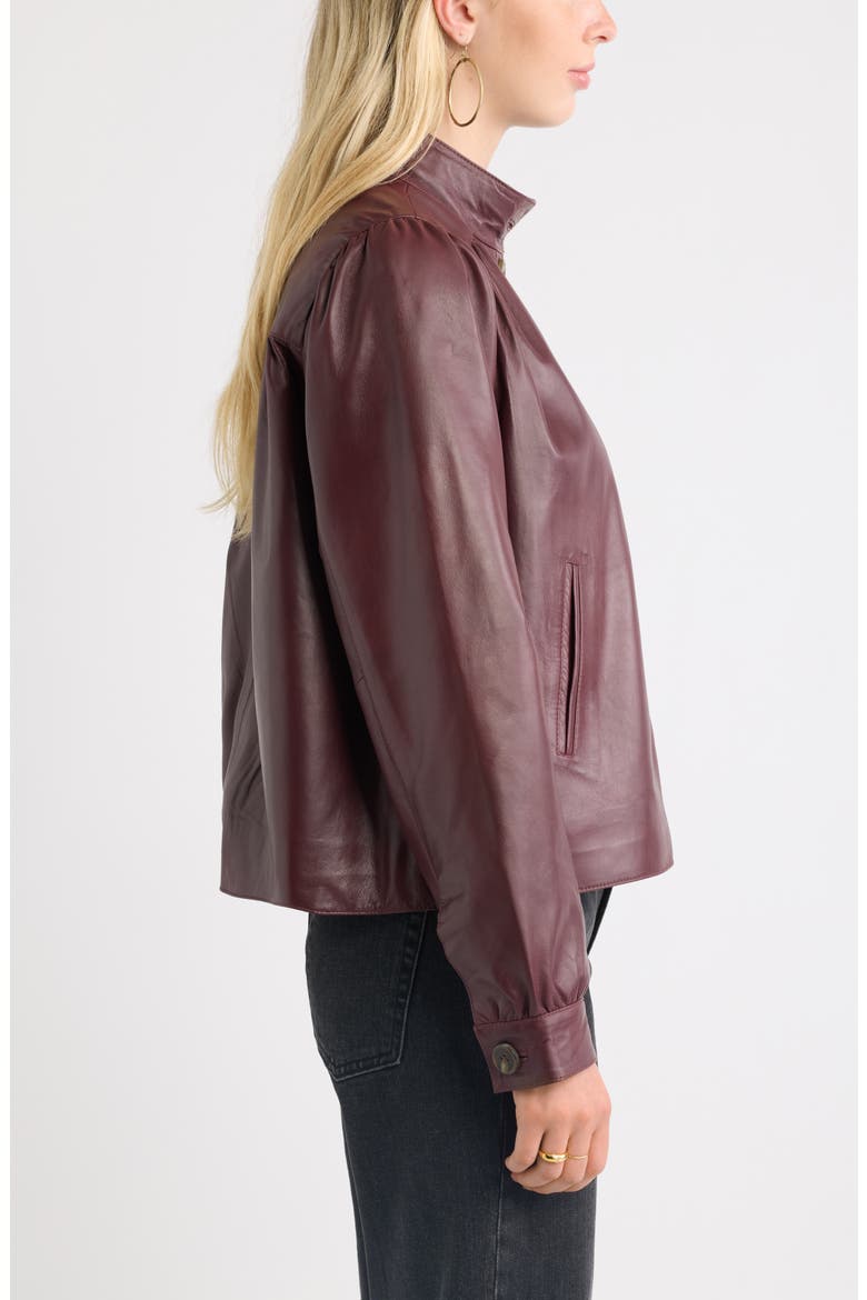Leather Swing Jacket, Alternate, color, BURGUNDY ROYALE