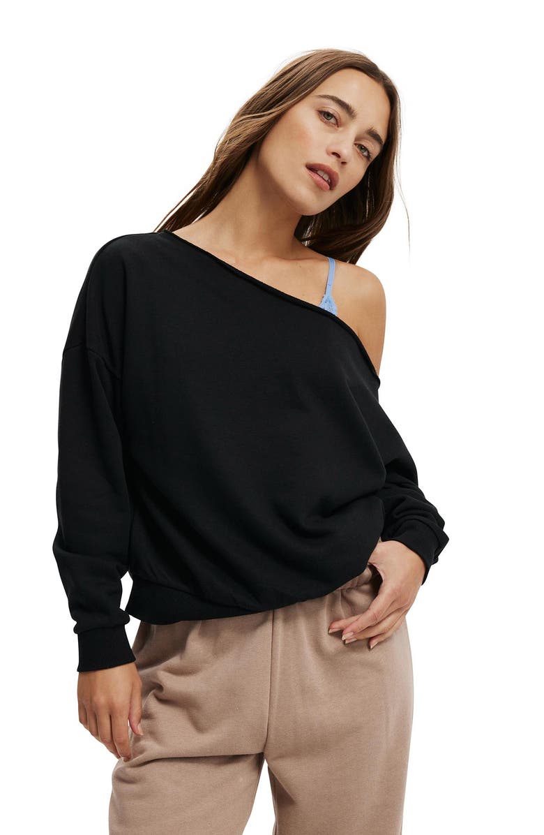 Cotton On Women's Classic Fleece Off The Shoulder Sweatshirt, Main, color, 