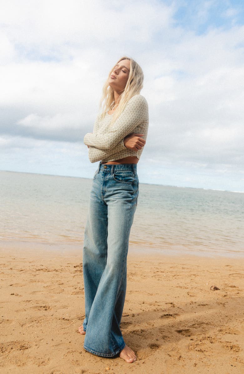 Billabong Reese Floral Long Sleeve Thermal T-Shirt, Alternate, color, Mason Blue