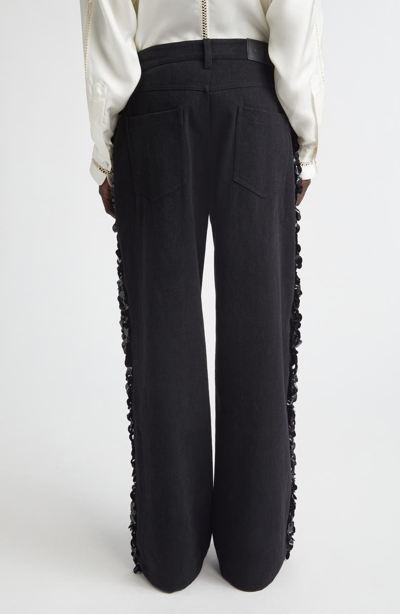 Diotima Burro Paillette Side Stripe Wide Leg Jeans, Alternate, color, Black