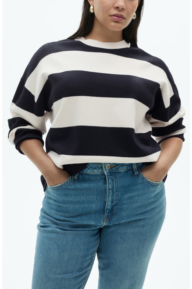 Lotuini Stripe Sweater, Main, color, DARK NAVY