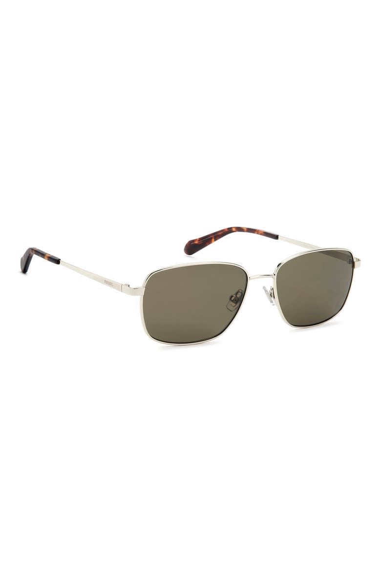 58mm Rectangular Sunglasses, Alternate, color, LIGHT GOLD/ GREEN