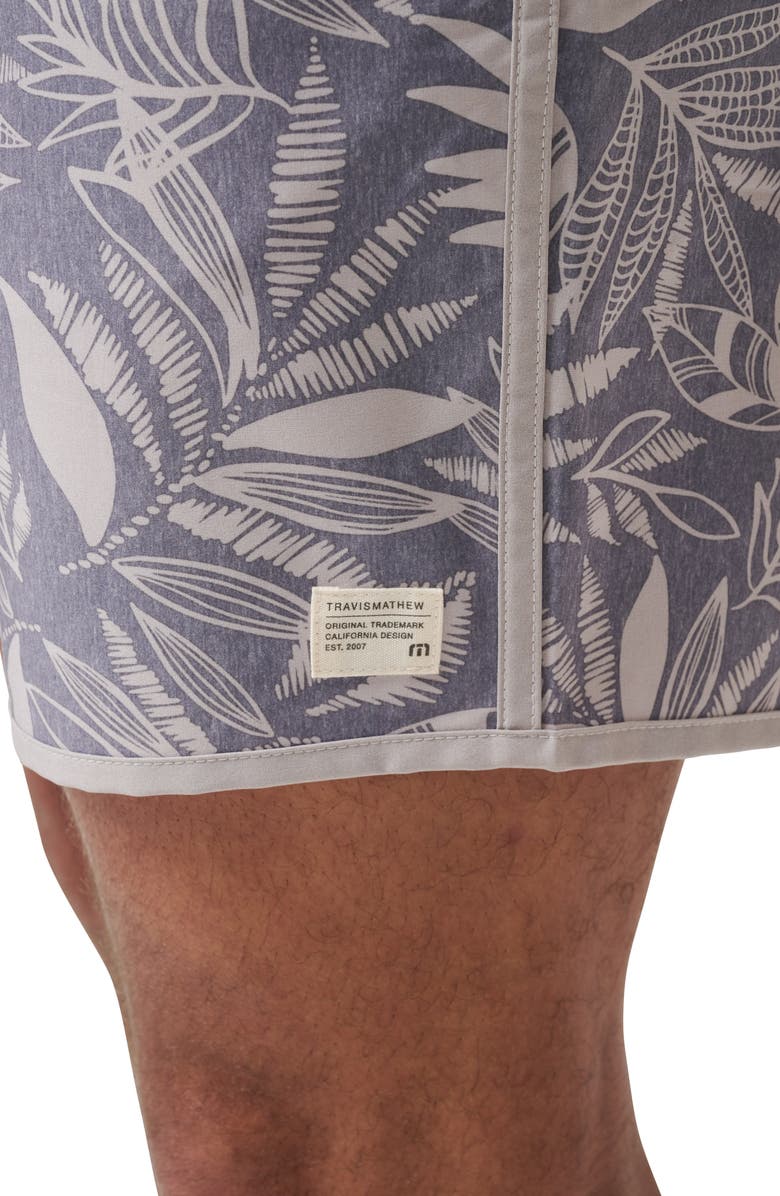 TravisMathew Land to Sea Swim Trunks, Alternate, color, Heather Grey