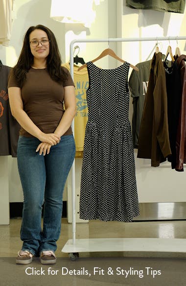 Reformation Anelis Polka Dot Sleeveless Fit & Flare Dress