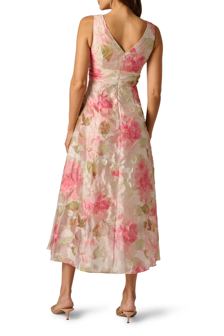 Cascade Floral Organza Gown, Alternate, color, SAGE MULTI