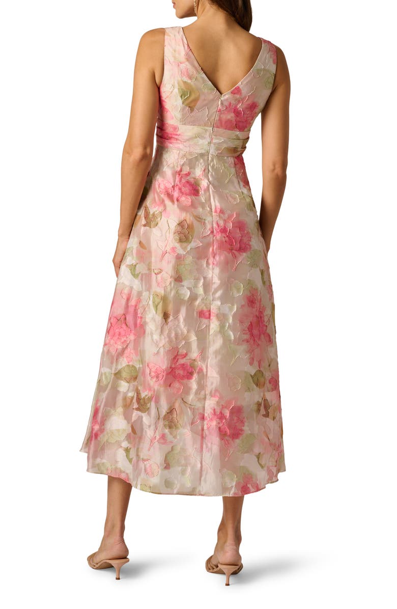 Adrianna Papell Cascade Floral Organza Gown, Alternate, color, 