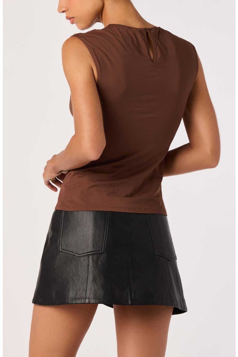 Frances Lace Trim Ruched Top, Alternate, color, BROWN