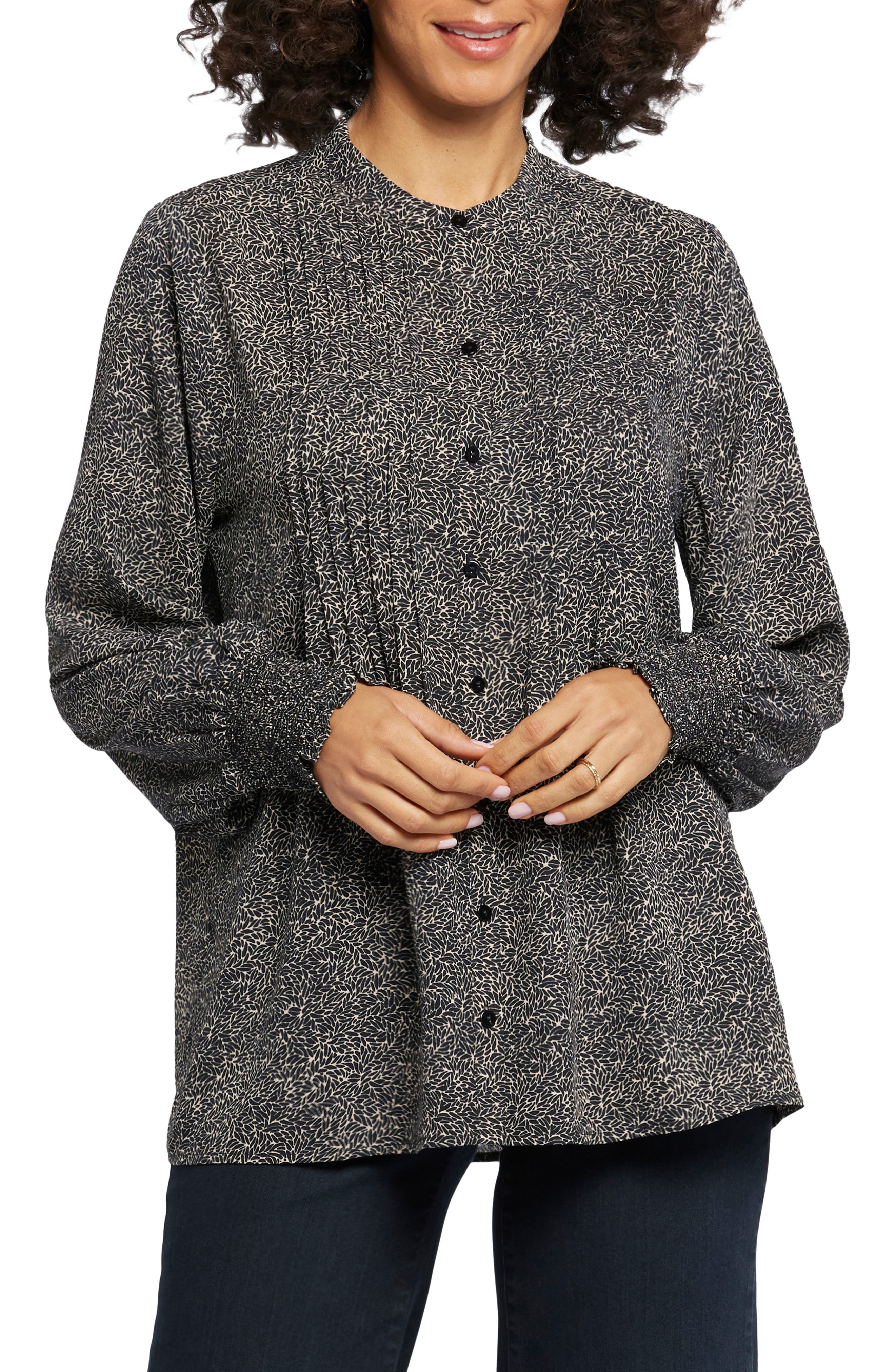 NYDJ Pleated Peasant Blouse