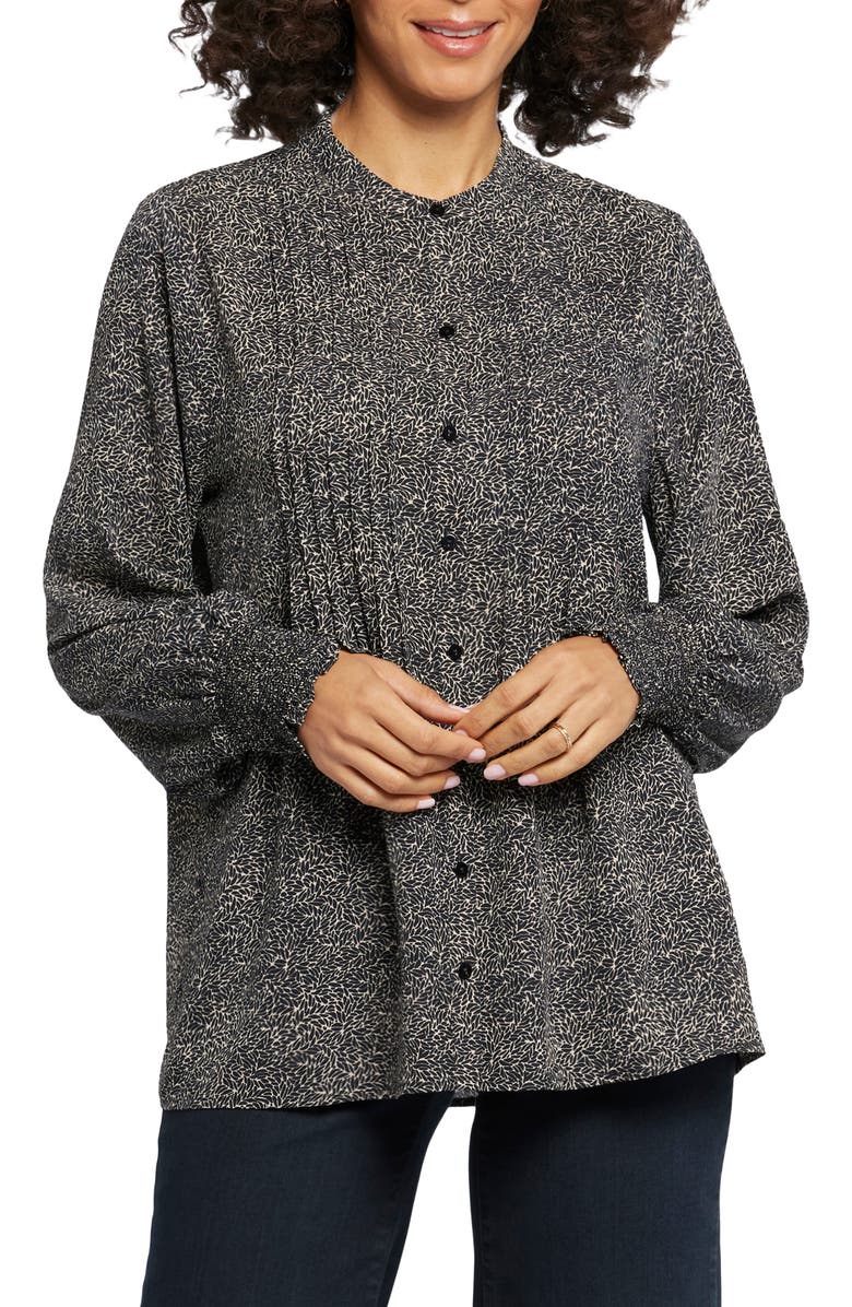 NYDJ Pleated Peasant Blouse, Main, color, Meadowlark