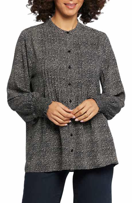 NYDJ Pleated Peasant Blouse