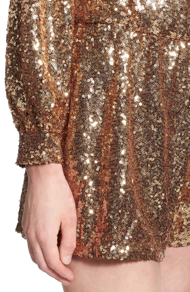 4SI3NNA Sequin Romper, Alternate, color,