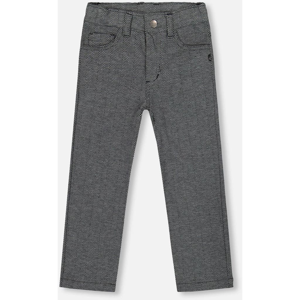 Deux Par Deux Stretch Jacquard Pants Herringbone