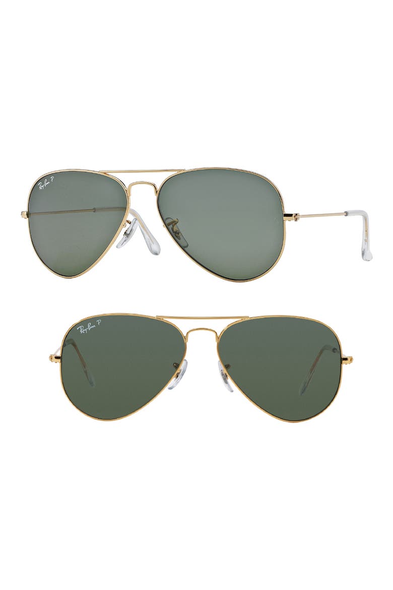 Original 62mm Oversize Polarized Aviator Sunglasses, Main, color, GOLD