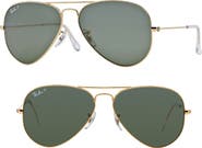 Ray-Ban Original 62mm Oversize Polarized Aviator Sunglasses