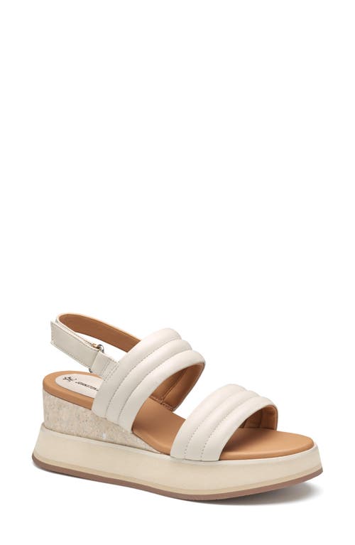 Johnston & Murphy Colleen Wedge Sandal In Bone Glove Leather