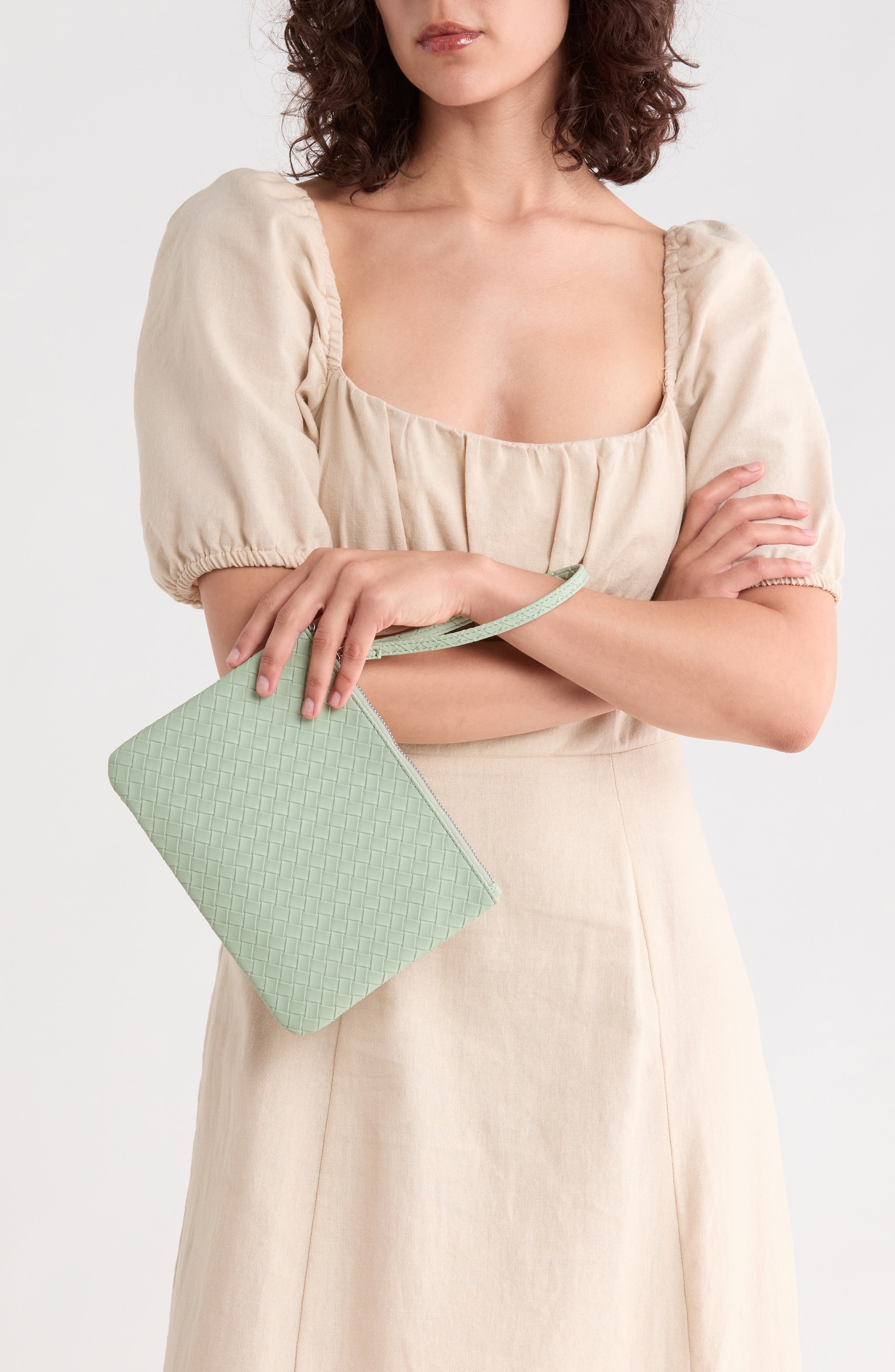 Woven Wristlet, Alternate, color, THYME WOVEN