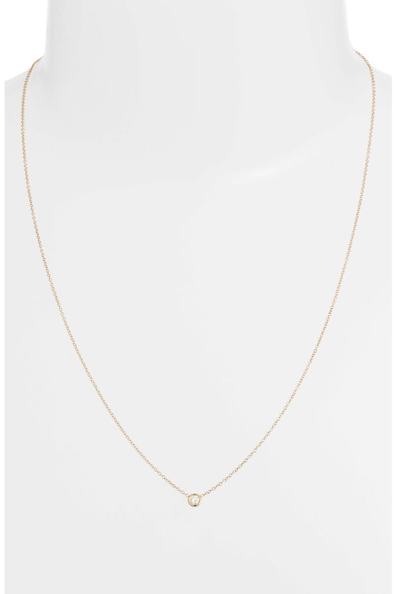 Bezel Diamond Pendant Necklace, Alternate, color, GOLD/ DIAMOND