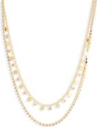 NORDSTROM RACK Set of 2 Cubic Zirconia Charm & Tennis Necklaces