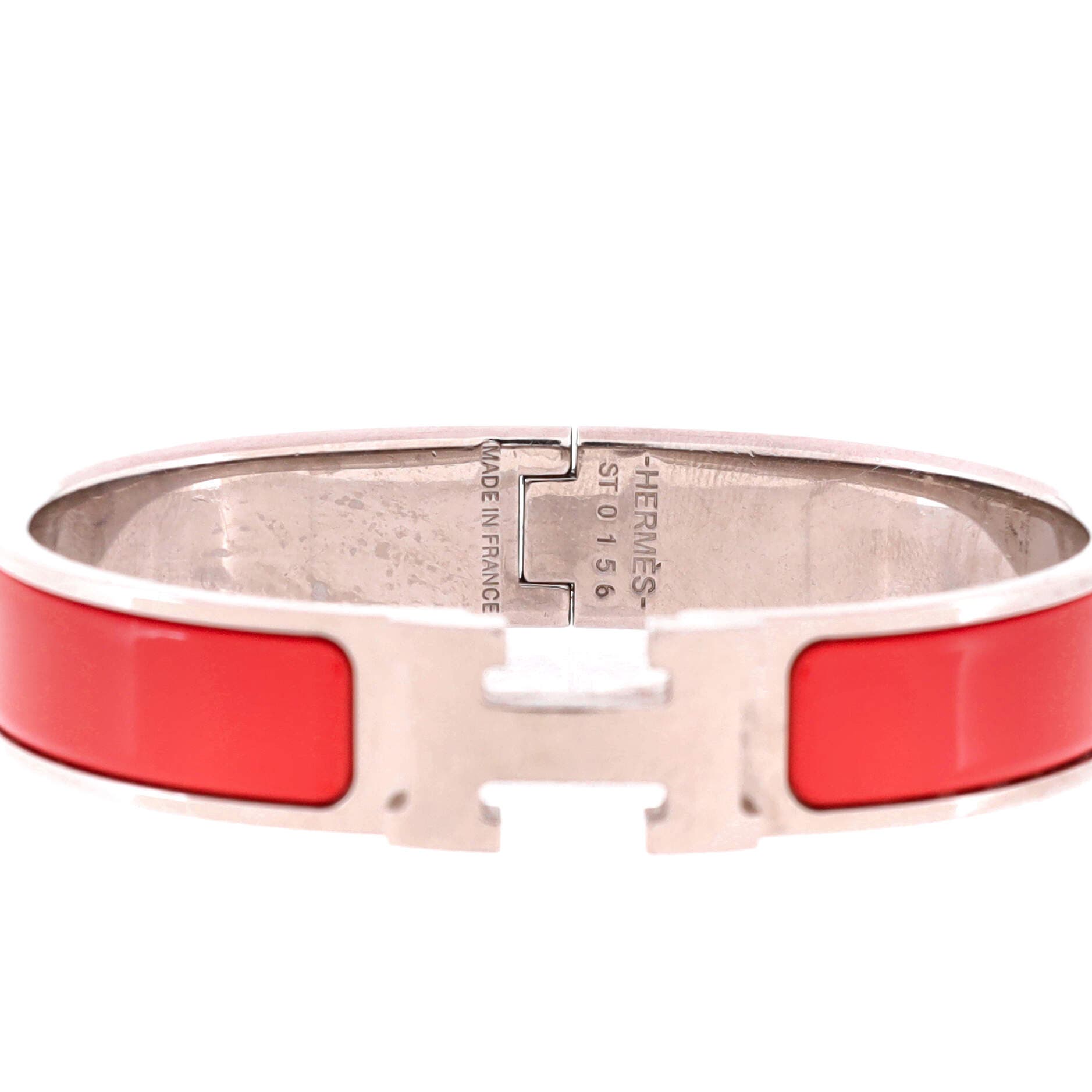 Pre-Owned Hermes Clic H Bracelet Enamel Narrow, Alternate, color, Pink