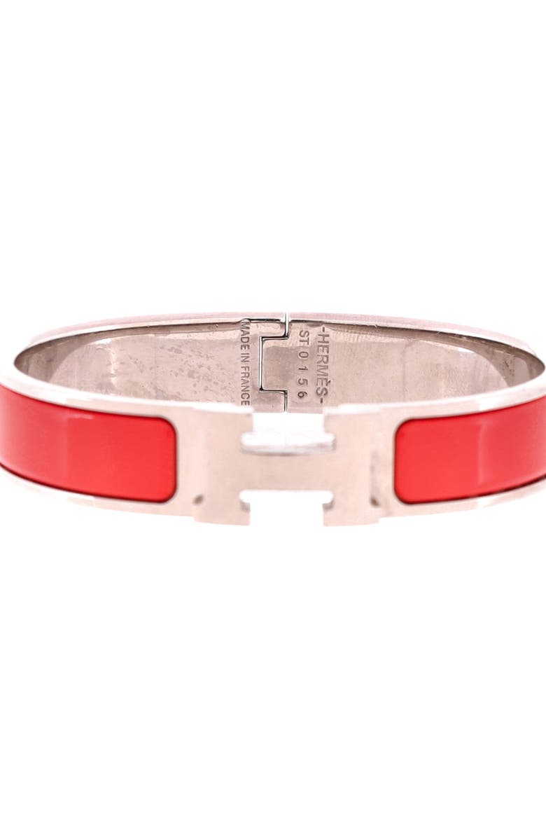Pre-Owned Hermes Clic H Bracelet Enamel Narrow, Alternate, color, Pink