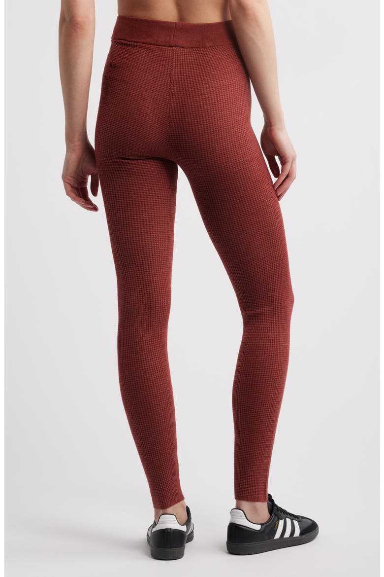 Waffle Knit Leggings, Alternate, color, CRIMSON